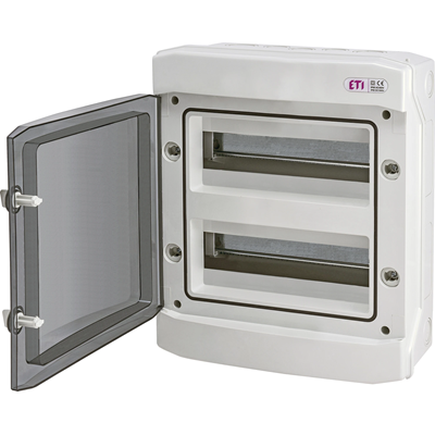 Surface-mounted housing 24 mod. IP65 transparent door ECH-24PT-s