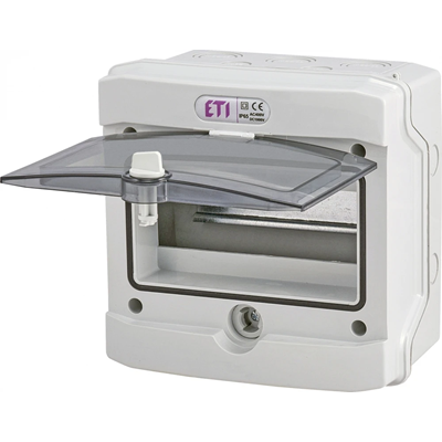 Surface-mounted housing 8 mod. IP65 transparent door ECH-8G