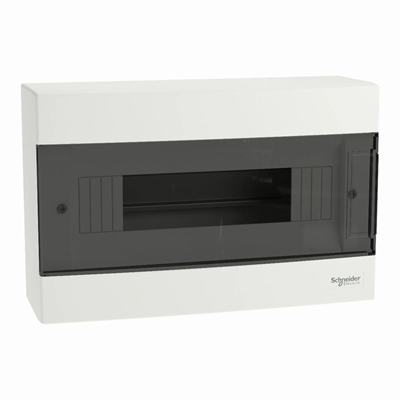 Surface-mounted housing Easy9 EU IP40 EZ9EU-1-12-NT-T transparent door 1 row 12 modules/row