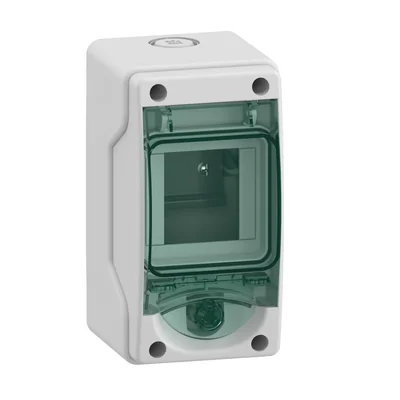 Surface-mounted housing, Mini Mureva (formerly Kaedra), IP65 mmRV-1-3-NT-T transparent door 1 row 3 modules/row