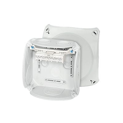 Surface-mounted junction box DK 0604 GZ 130x130x77mm with 4mm terminal strip IP66 gray