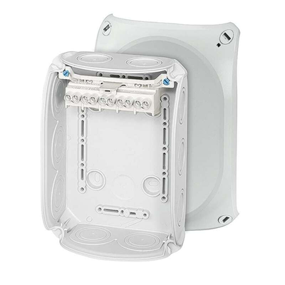 Surface-mounted junction box DK 1006 GZ 180x130x77mm IP66 with 6mm terminal strip gray