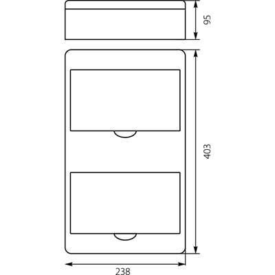 Surface-mounted switchgear RN-16 Wave (N+PE)