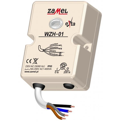 Surface-mounted twilight switch with probe 230V AC IP65 TYPE: wzh-01