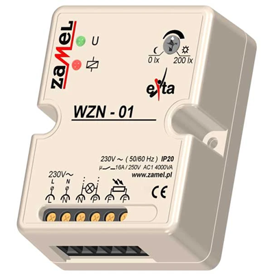 Surface-mounted twilight switch without probe 230V AC type: WZN-01