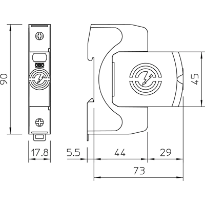 Surge arrester V50-1-280 1p type 1+2 class B+C