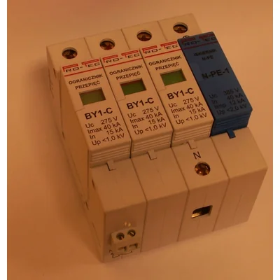 Surge arrester with BY1-C/3+NPE-Z contact