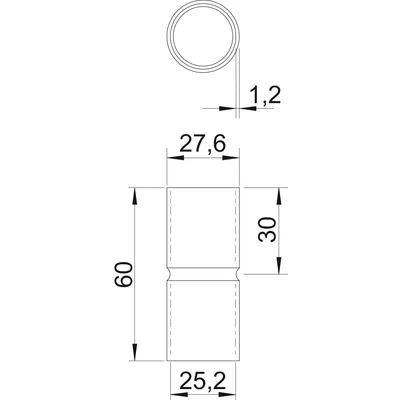 SV25W ALU Manguito de aluminio sin rosca