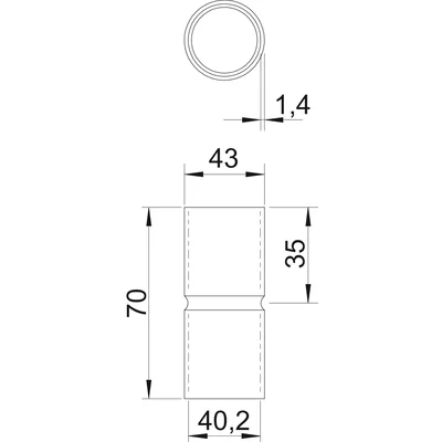 SV40W ALU Aluminum sleeve without thread