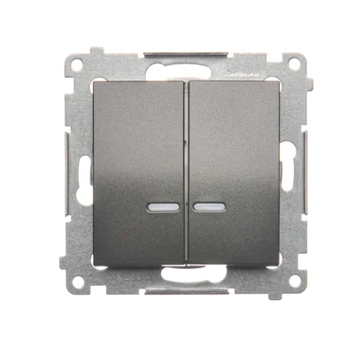 Svícnový spínač s LED podsvícením a pro verzi 230V (modul), metalický antracit