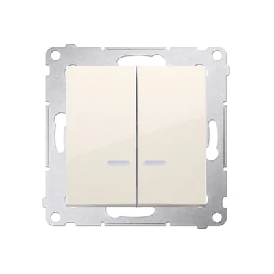 Svícnový vypínač s LED podsvícením a pro verzi 230V (modul), krémový