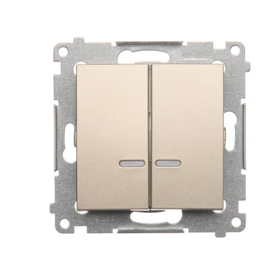 Svícnový vypínač s LED podsvícením a pro verzi 230V (modul), zlatá metalíza