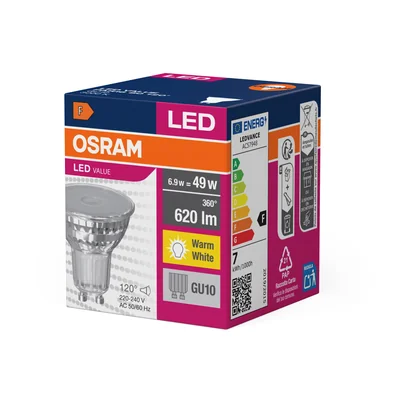 Світлодіодна лампа VALUE недімуюча PAR16 80 120° 6.9W 830 GU10