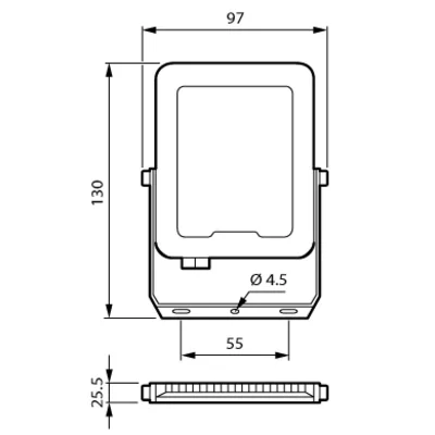 Світлодіодний прожектор LEDINARE 20W 2400lm 4000K IP65 чорний