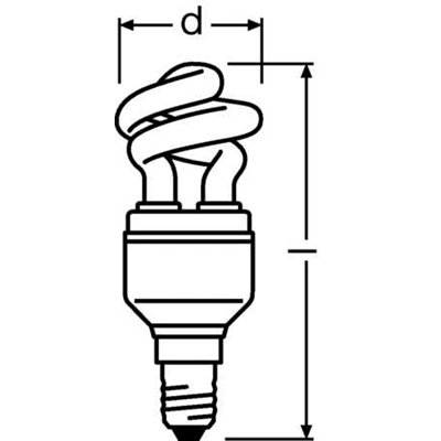 Świetlówka kompaktowa zintegrowana 5W E14 230V 250lm WW