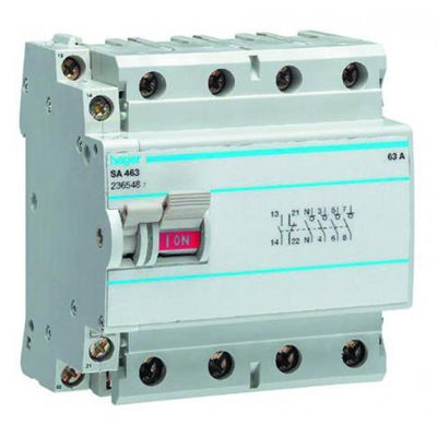 Switch disconnector with auxiliary contacts, four-pole 40A