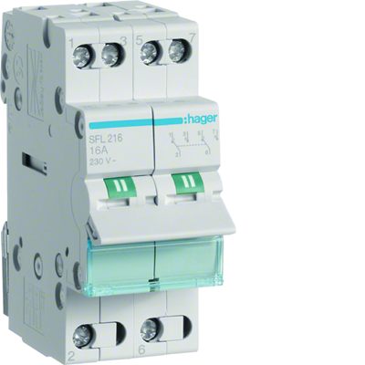 Switch I-II down supply 2P 16A