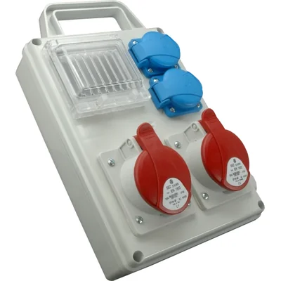 Switchgear 1x32A 5p 1x16A 5p 2x250V modular window with handle