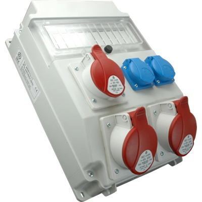 Switchgear 2x32A 5p 1x16A 5p 2x250V window
