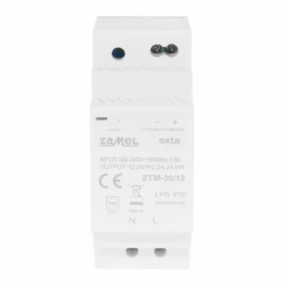 SWITCHING POWER SUPPLY MOUNTED ON TH-35 (DIN) RAIL, 30W, 12V DC TYPE: ZTM-30/12