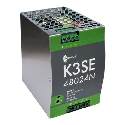 Switching power supply stabilized K3SE 96024 3x400/24VDC 40A with protection and voltage regulation IP20 TH-35