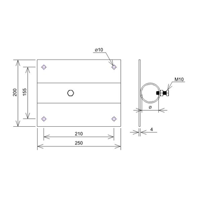 Swivel base of the lamp arm, hot-dip galvanized