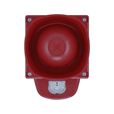 SY Base-LX-W/RF/R1/WP + SY/R1 VDS G2 Nástěnná opticko-akustická siréna Symphoni LX, červené pouzdro, červené světlo, krytí IP66
