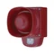 SY Base-LX-W/RF/R1/WP + SY/R1 VDS G2 Symphoni LX Sirena ottico-acustica da parete, alloggiamento rosso, luce rossa IP66
