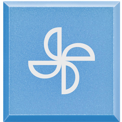 Symbol "Wentylator" kolor błękitny