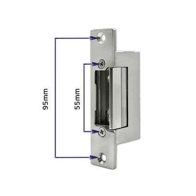 Symetrický oboustranný elektrický zámek Qoltec | 12V | Nerezová ocel