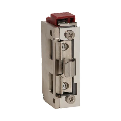 Symmetrical electric strike with guide and ajar door signal, reversible, MINI, LOW CURRENT 280mA for 12VDC