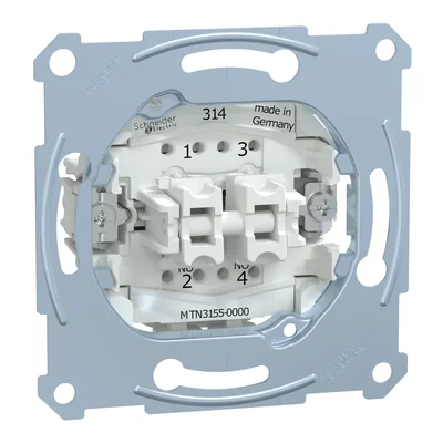 SYSTEM M Dvojtlačítkový mechanismus, bezšroubové svorky 250VAC 10A