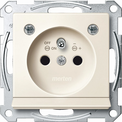 SYSTEM M Earthed plug-in socket with LED backlight and shutters cream screwless terminals