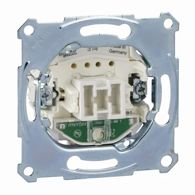 SYSTEM M Einzelschaltmechanismus 1 Geschwindigkeit mit Hintergrundbeleuchtung. Unterputzmontierte schraubenlose 10AX 250VAC-Klemmen