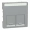 SYSTEM M Schneider Electric aluminum double central plate for RJ45 connector