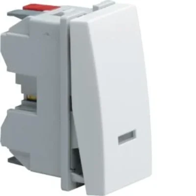 SYSTO Bouton poussoir NO/NF avec option rétro-éclairage 1 module 10A/230V blanc