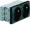 SYSTO Durchgangssteckdose mit Erdung 2x(2P+E) selbstklemmend 4 Module 16A/230V schwarz