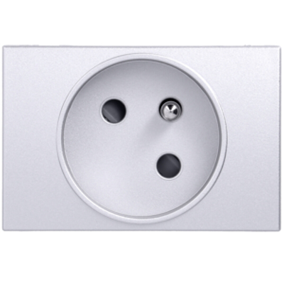 SYSTO Pass-through socket outlet with grounding 2P+E self-locking 3 modules 16A/230V aluminum