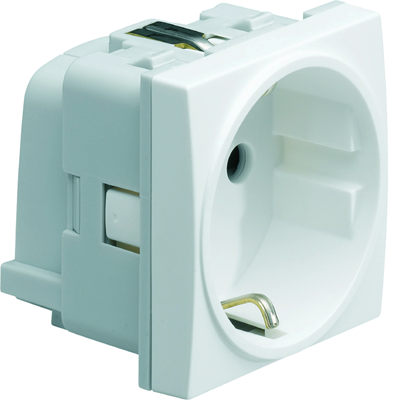 SYSTO SCHUKO socket with contact shutters 2 modules 16A/230V white