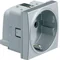 SYSTO SCHUKO-Steckdose mit Kontaktklappen 2 Module 16A/230V Aluminium