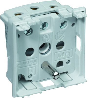 SYSTO Socket with ground screw terminals 2 modules 16A/250V white