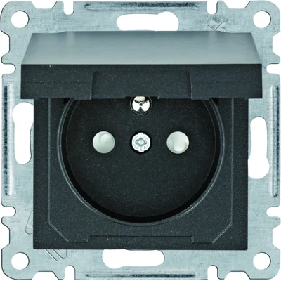 SYSTO Steckdose mit Erdungsschraubklemmen 2 Module 16A/230V schwarz