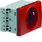 SYSTO Through-socket with earthing DATA 1x(2P+E) self-locking 3 red modules 16A/230V