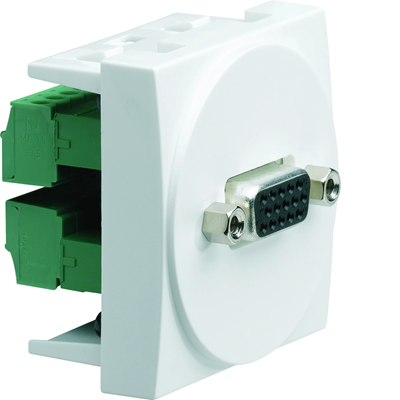 SYSTO Video socket SUB-D 15 VGA screw terminals 2 white modules