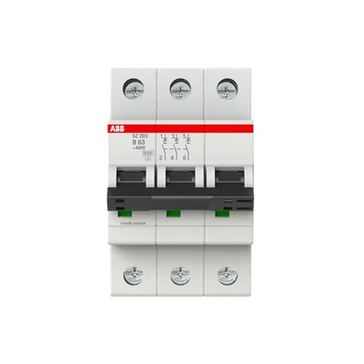 SZ203-B63 wyłącznik nadmiarowo-prądowy | 3P | char. B | 63A | 6kA | AC |
