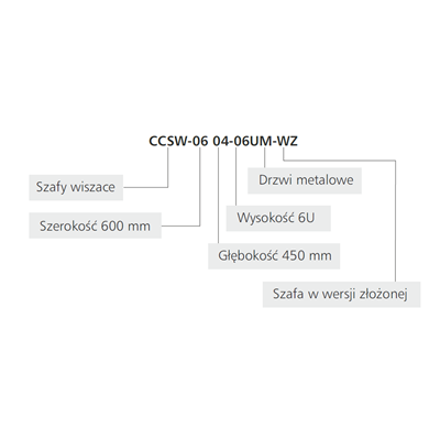 Szafa wisząca 12U 600x600 CCSW-0606-12U