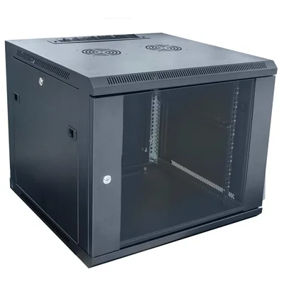 Szafa wisząca 9U typu RACK 19" złożona czarna