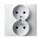 SZAFIR Double socket with grounding, complete with frame, white