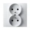 SZAFIR Double socket with grounding, complete with frame, white