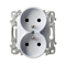 SZAFIR Double socket with grounding, module without frame, white
